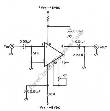 Pre-Amplifier Circuit Diagram for Oscilloscope