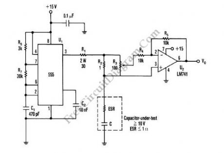 Capacitor ESR Meter circuit