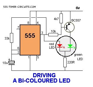 DRIVING A BI-COLOUR LED Circuit