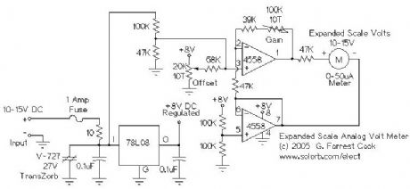 Expanded Scale Battery Volt Meter