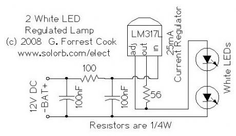 Regulated Dual White LED Lamp