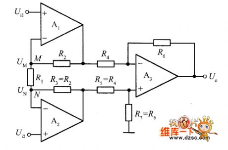 Integrated instrumentation amplifier circuit diagram