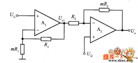 High input impedance differential amplifier circuit diagram