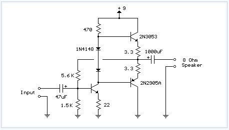 3 Transistor Audio Amp electronic circuit diagram