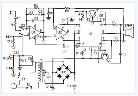 50 Watt Amplifier electronic circuit diagram