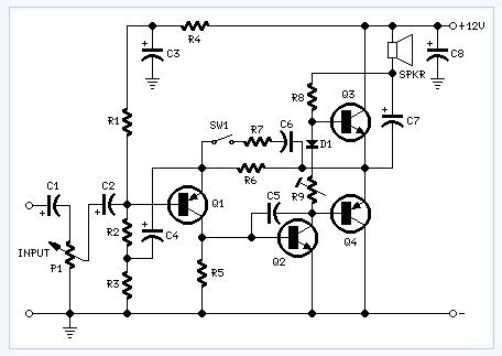 Mini-box 2w Amplifier electronic circuit