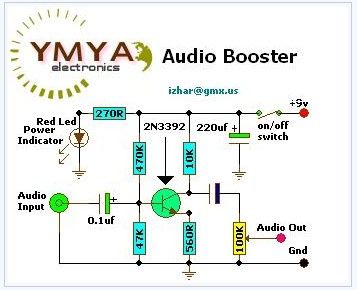 Cheap Audio Booster electronic circuit diagram