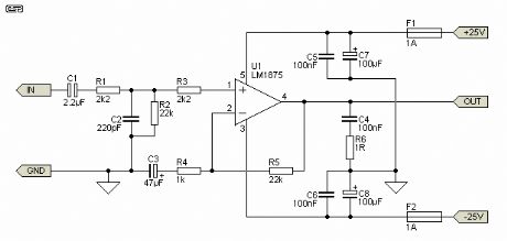 2-20 Watt Stereo Audio Power Amplifier by LM1875
