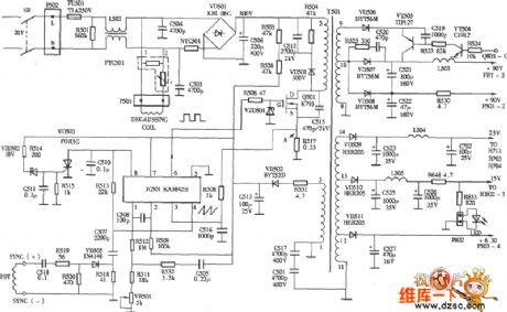 Switching power supply circuit diagram ( KA3824B )