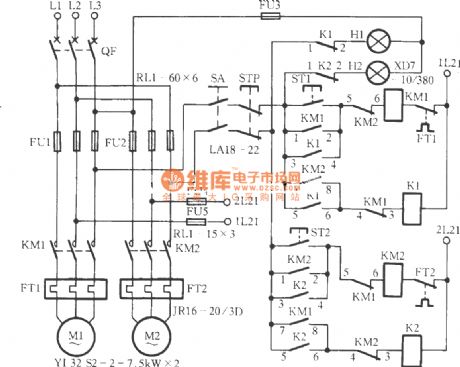 Pump motor automatic switching circuit