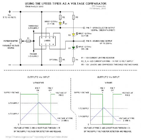LM555 Voltage Comparator / Schmitt Trigger
