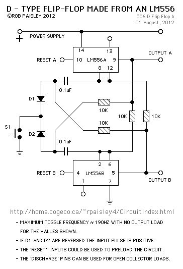 D Type Flip-Flop Made With A LM556 Timer