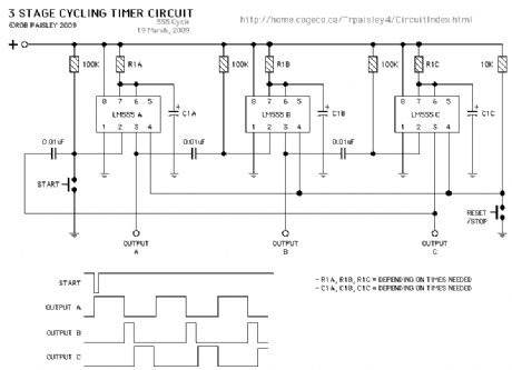Three Stage - Cycling Timer Circuit