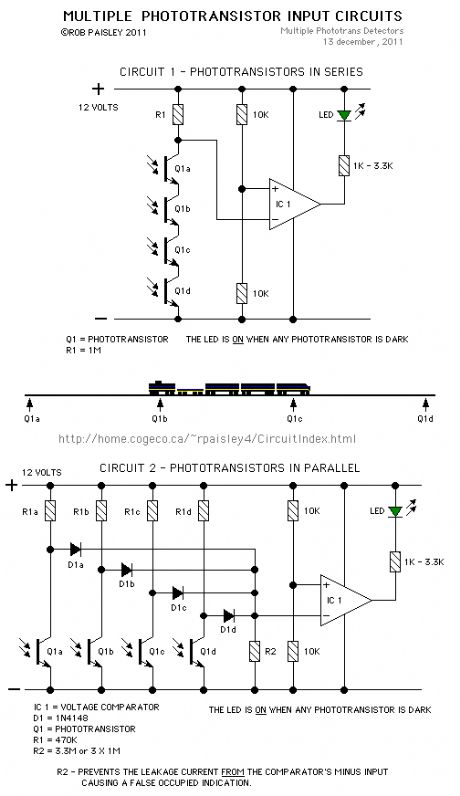 Multiple phototrasistors