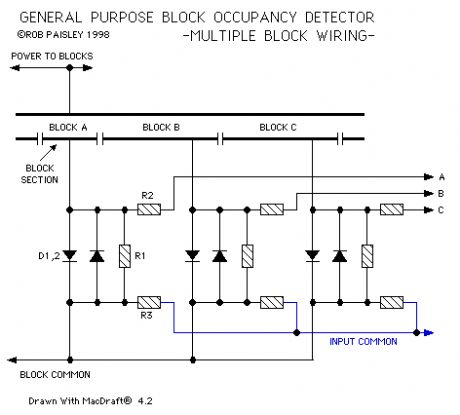 G.P. Block Occupancy Detector Input Wiring Schematic