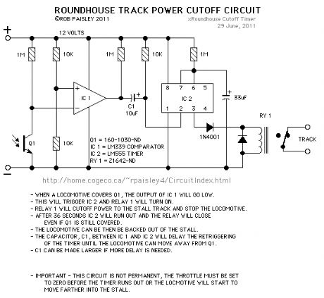 Roundhouse Track Power Cutoff Circuit