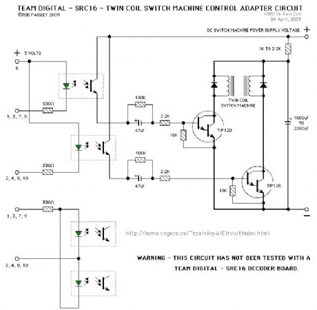 Team digital - SCR16 - Twin Coil Switch Machine Adapter