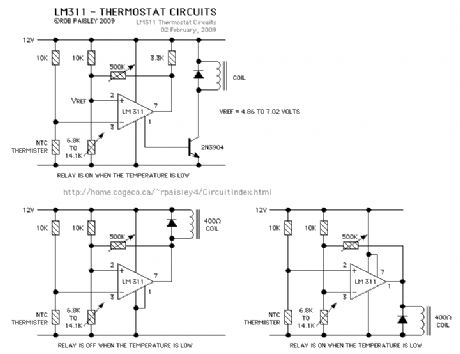 LM311 Tehermostat Circuits