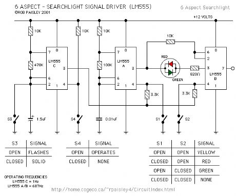 6 Aspect - Searchlight Signal Driver (LM555)