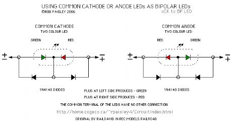 Using Common Cathode Or Anode LEDs As Bipolar LEDs
