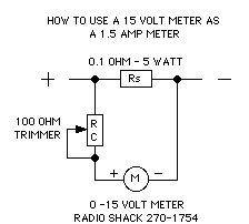 1.5 AMP Shunt Ammeter Circuit