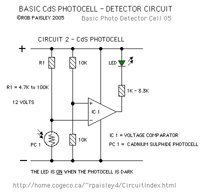 Basic CdS Photocell Detector