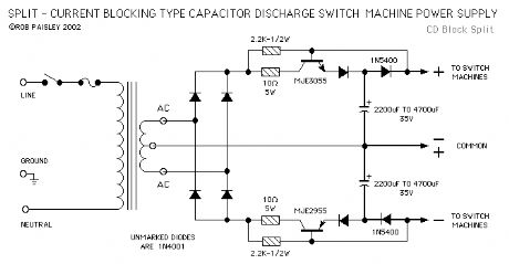 Split Supply - Current Blocking Switch Machine Power Supply