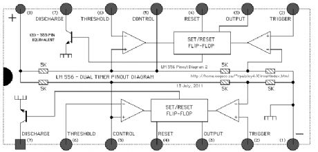 LM556- dual timer pinput diagram