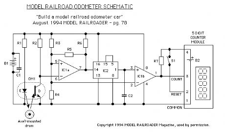 Model Railroad Odometer Car Schematic