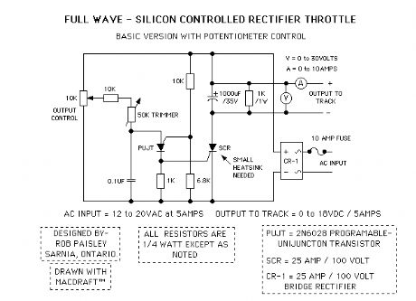 Potentiometer Controlled Silicon Controlled Rectifier Throttle