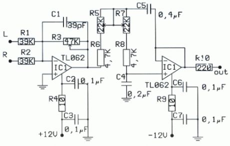Low pass filter - Subwoofer