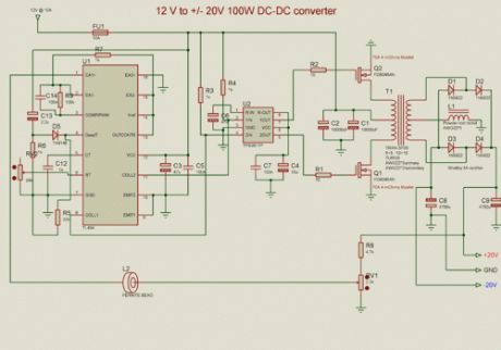 Automotive 12V to +-20V converter (for audio amplifier)