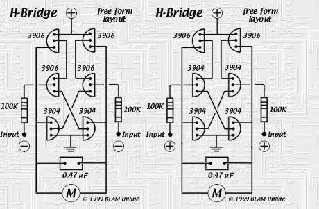 Mark Tilden's 6-transistor H-bridge