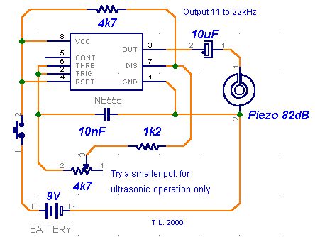 Ultrasonic Dog Repeller Circuit