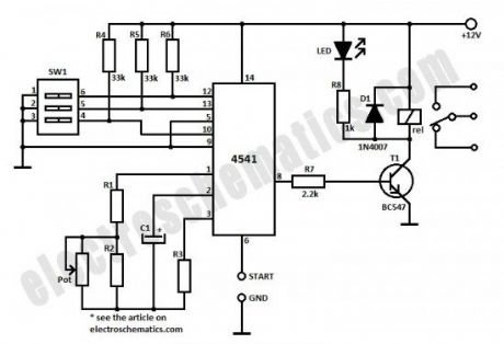 0.3 Second to 10 Hours Timer Relay with 4541 IC