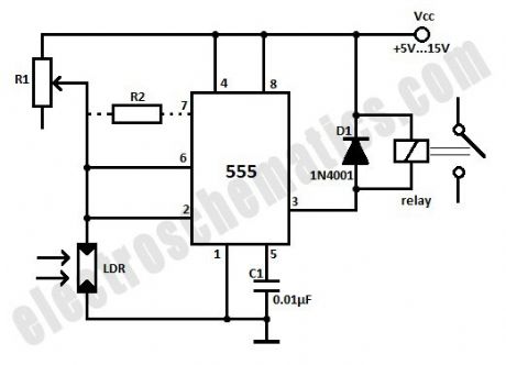 Light Activated Relay with 555 IC