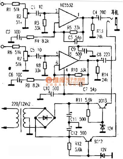 NE5532 ore radio amplifier circuit diagram