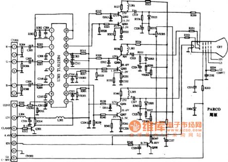 PARCO color display video amplification circuit diagram