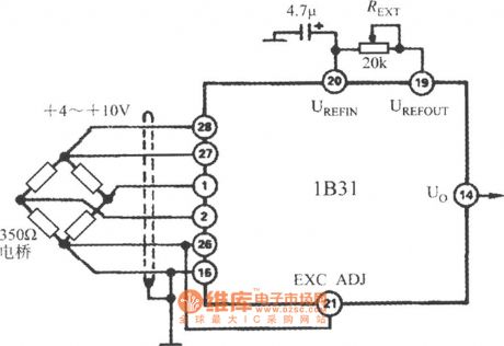 Reduce excitation voltage circuit (wideband strain signal conditioner 1B31) circuit diagram