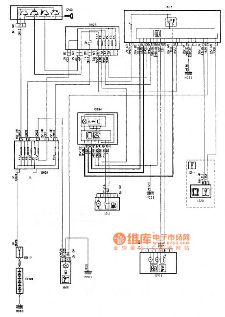 Dongfeng Peugeot Citroen Picasso 2.0L sedan combination meter ECU circuit