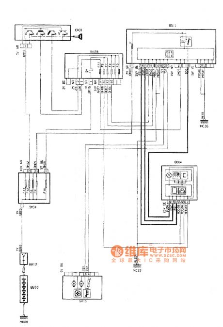 Dongfeng Peugeot Citroen Picasso 2.0L sedan digital clock outside temperature circuit