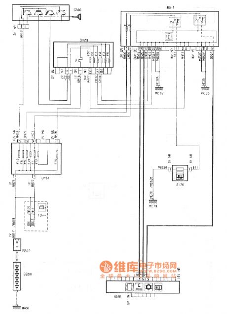 Dongfeng Peugeot Citroen Picasso 2.0L Sedan electric heating rear windshield automatic air conditioning circuit diagram