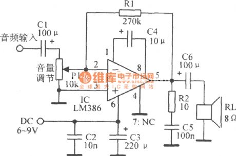 Made up of audio amplifier IC LM386 practical circuit diagram