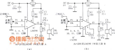 Composed of LM390 practical circuit diagram