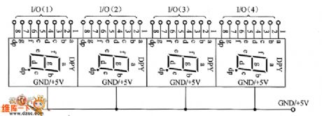 The composition of 4-bit LED display circuit diagram