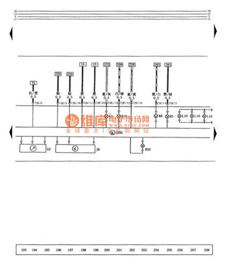 Santana 2000 gsi type car combination instrument circuit diagram