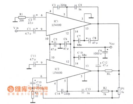 BTL power amplification circuit diagram