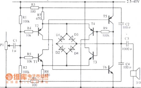 Symmetric power amplifier circuit diagram