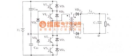 The basic three-level DC converter circuit diagram