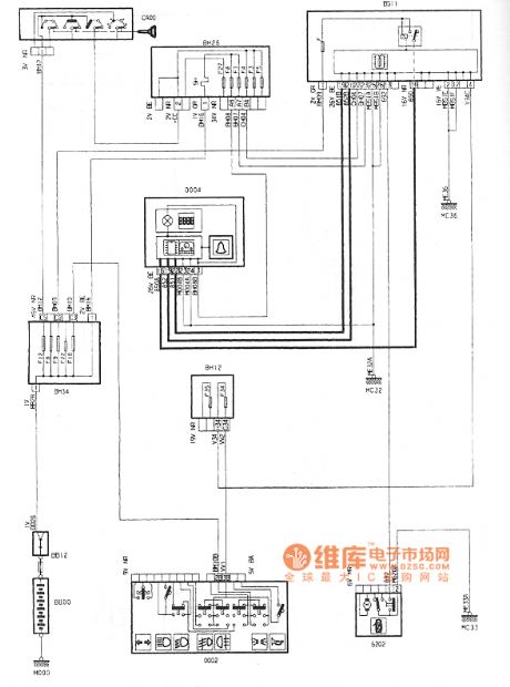 Dongfeng Peugeot Citroen Picasso 2.0L car lights not closed warning buzzer circuit diagram